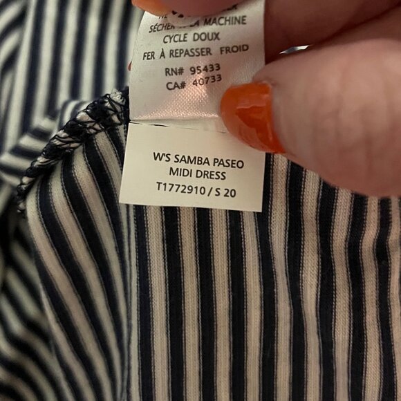 Striped Blue Sleeveless Dress - Picture 10 of 12